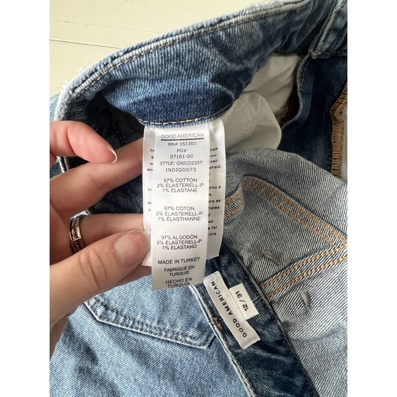 Good American‎ Shorts Womens 12/31 High Rise Cutoff Distressed GNICO235T New - Picture 5 of 5